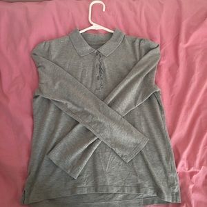 Grey Long Sleeved Polo Shirt